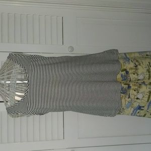 Black and white striped tank size XL modal, cotton, spandex Apt 9